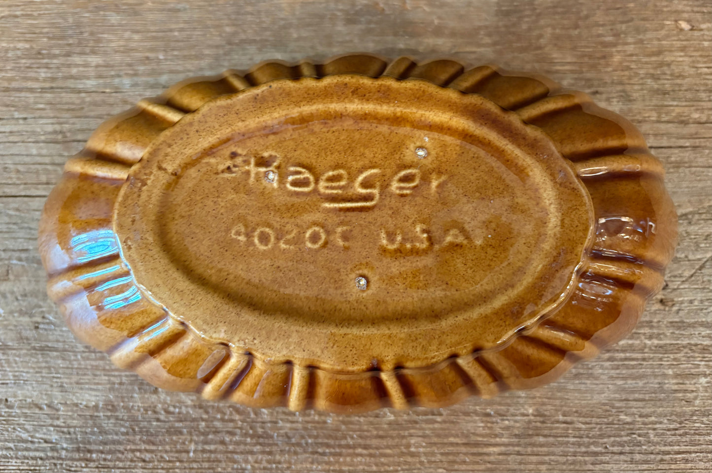 Haeger Brown Ribbed Bowl|Planter