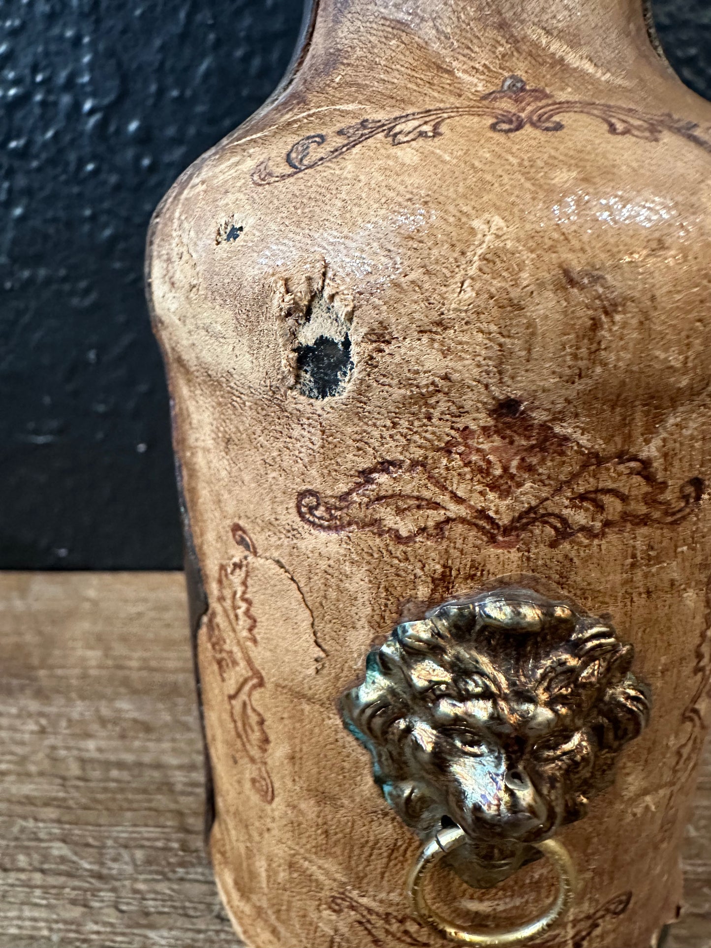 Vintage Italian Leather Wrapped Bottle