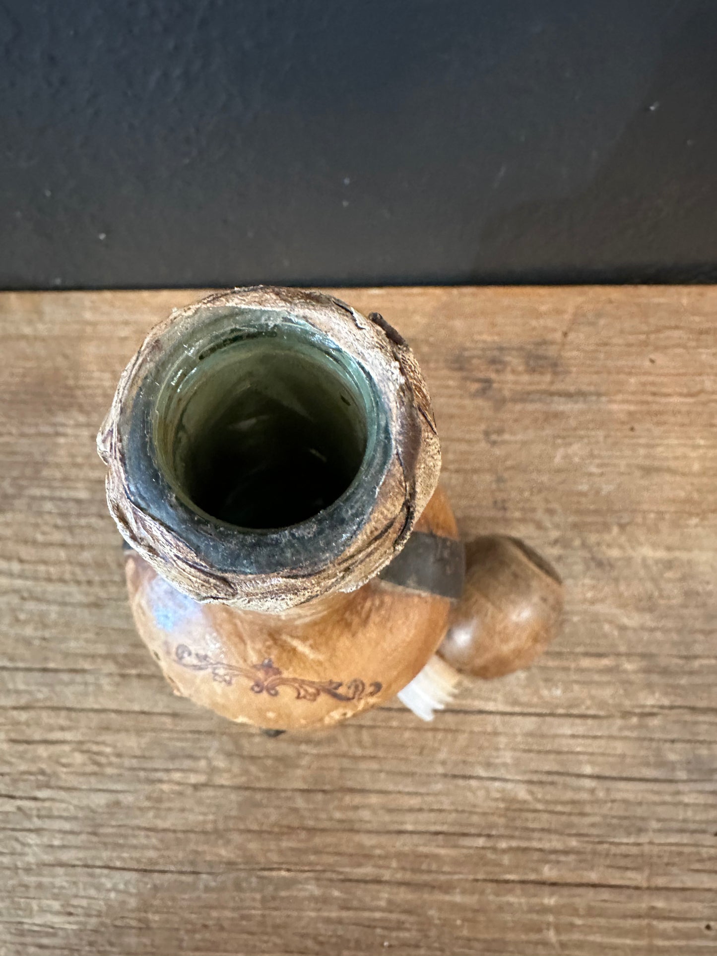 Vintage Italian Leather Wrapped Bottle