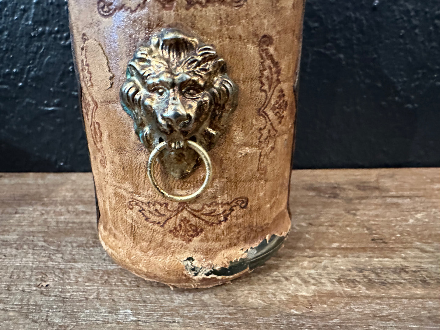 Vintage Italian Leather Wrapped Bottle