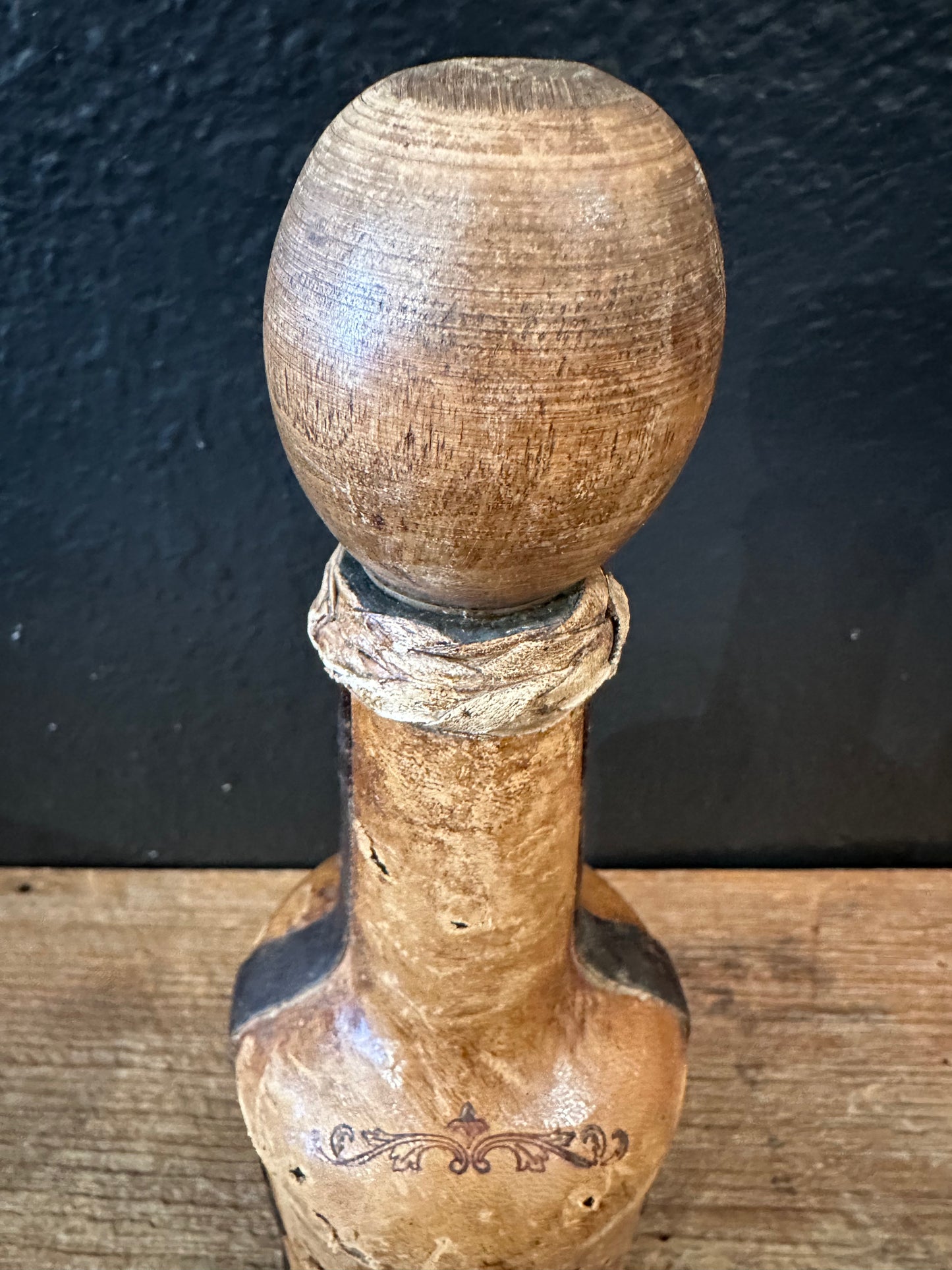 Vintage Italian Leather Wrapped Bottle