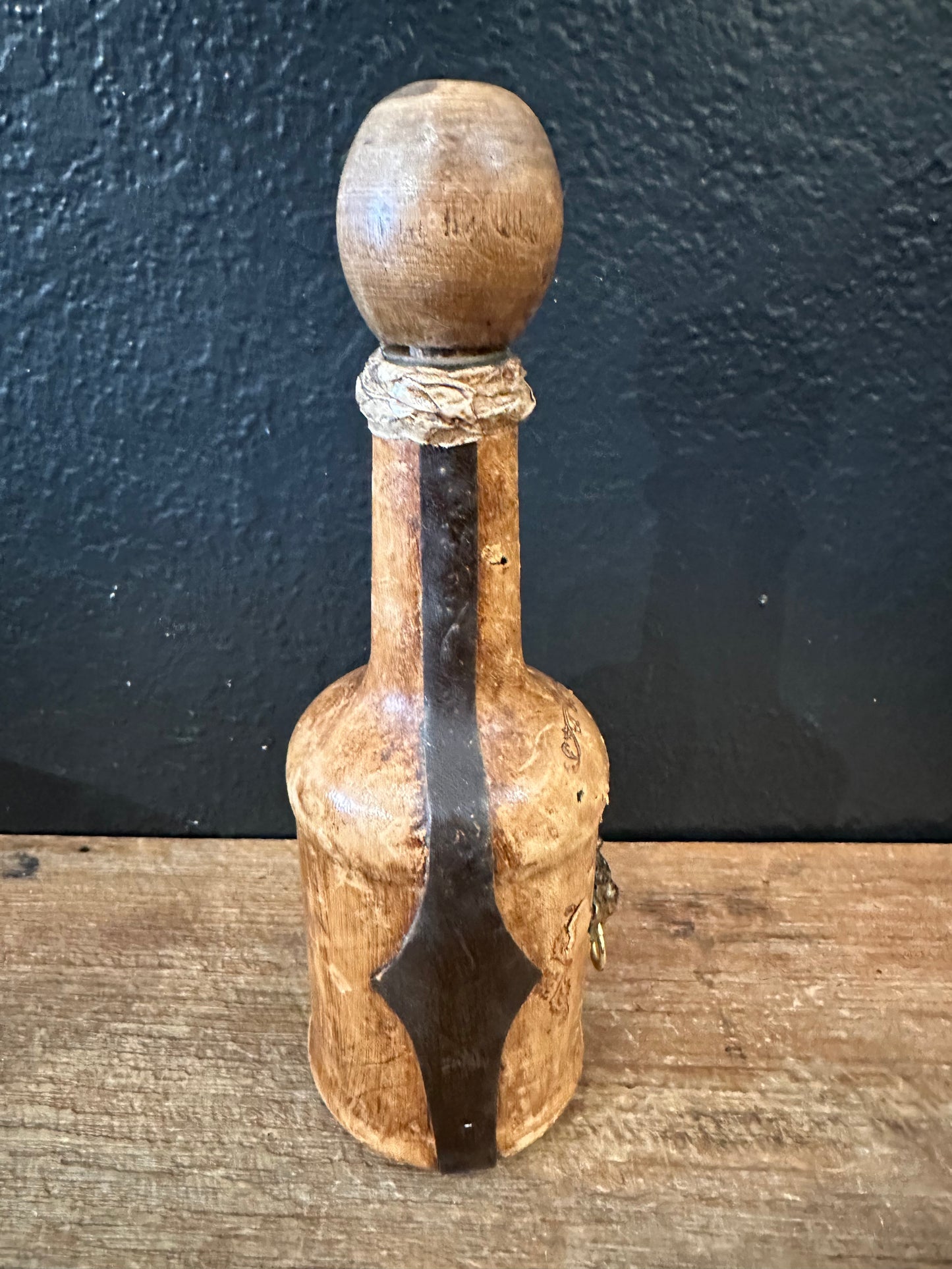 Vintage Italian Leather Wrapped Bottle