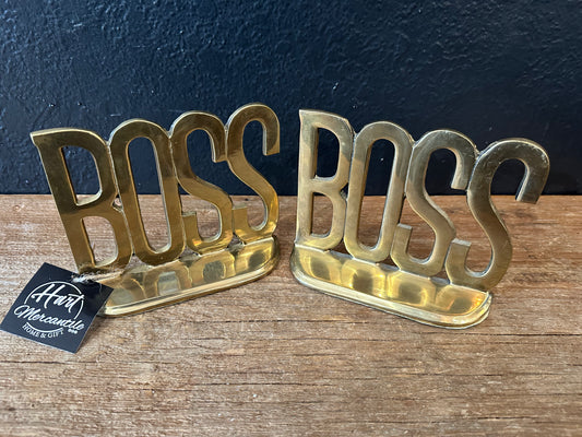 Brass “Boss” Book Ends