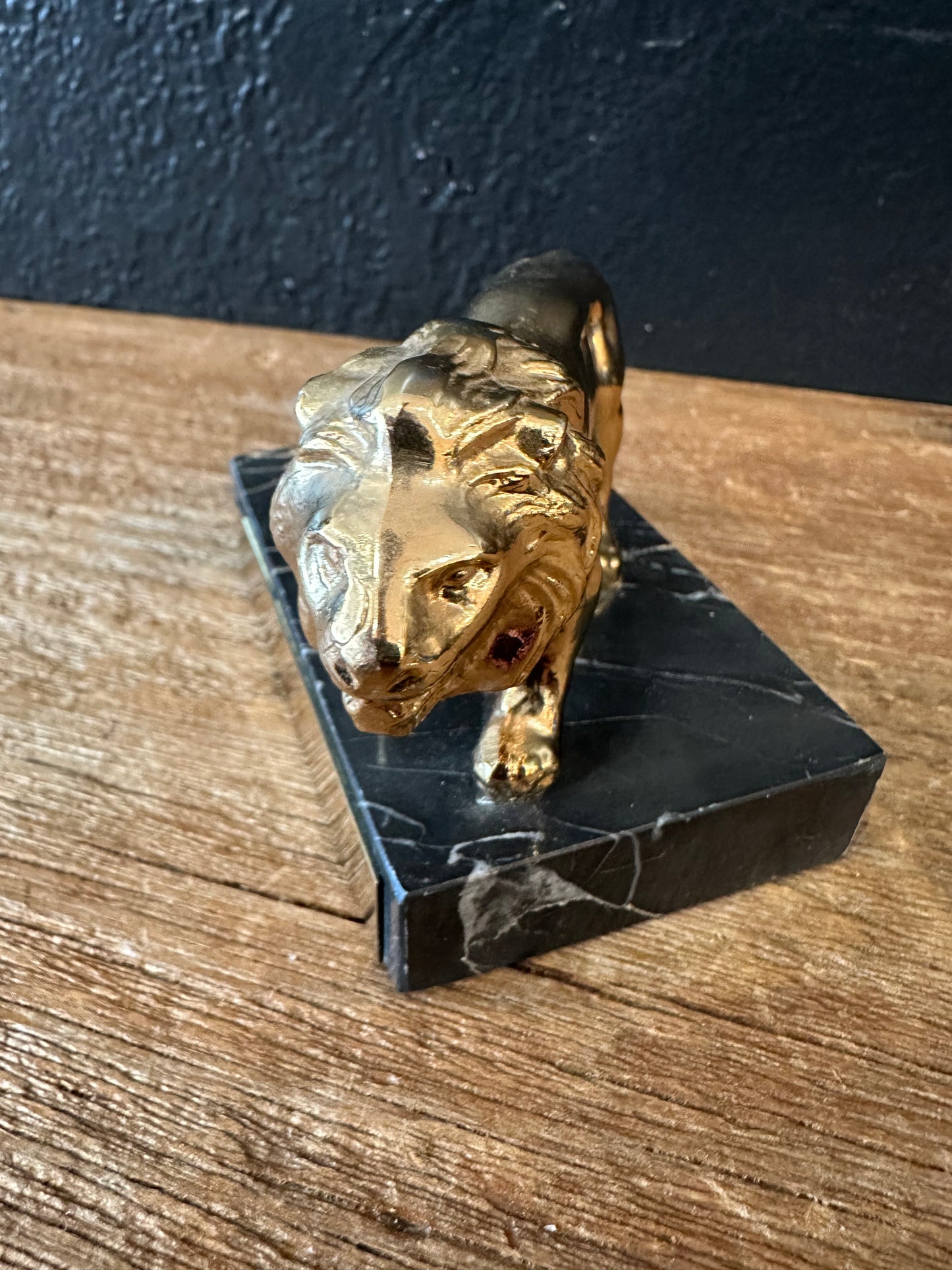 Brass Lion | Marble Base