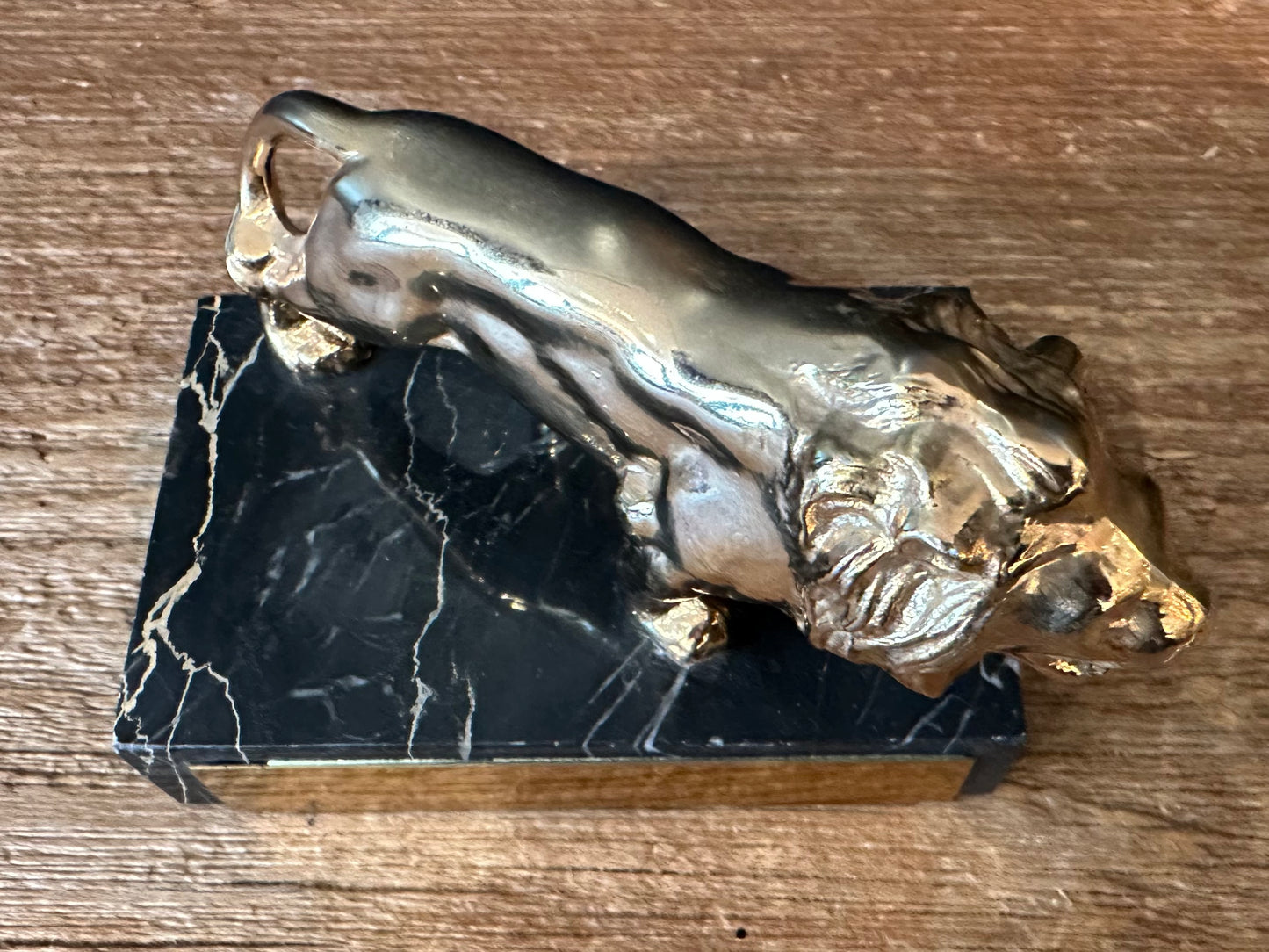 Brass Lion | Marble Base