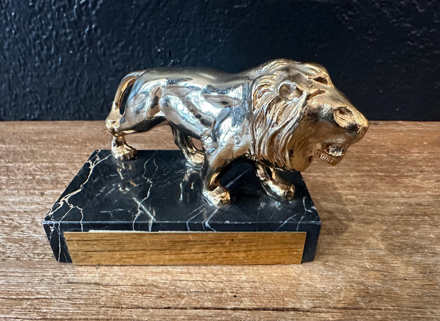 Brass Lion | Marble Base
