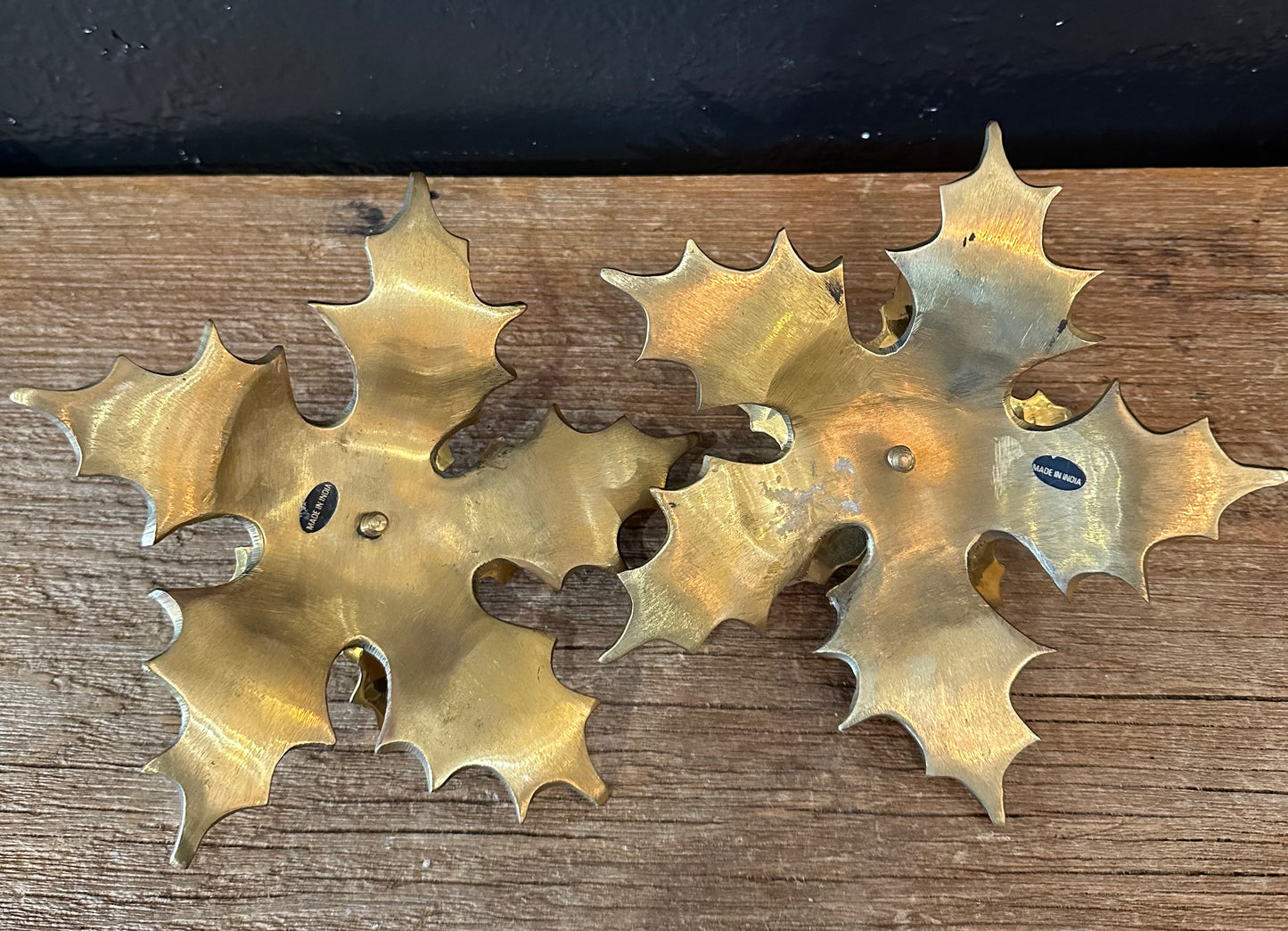 MCM Holly Leaf Candlestick Holder | Pair