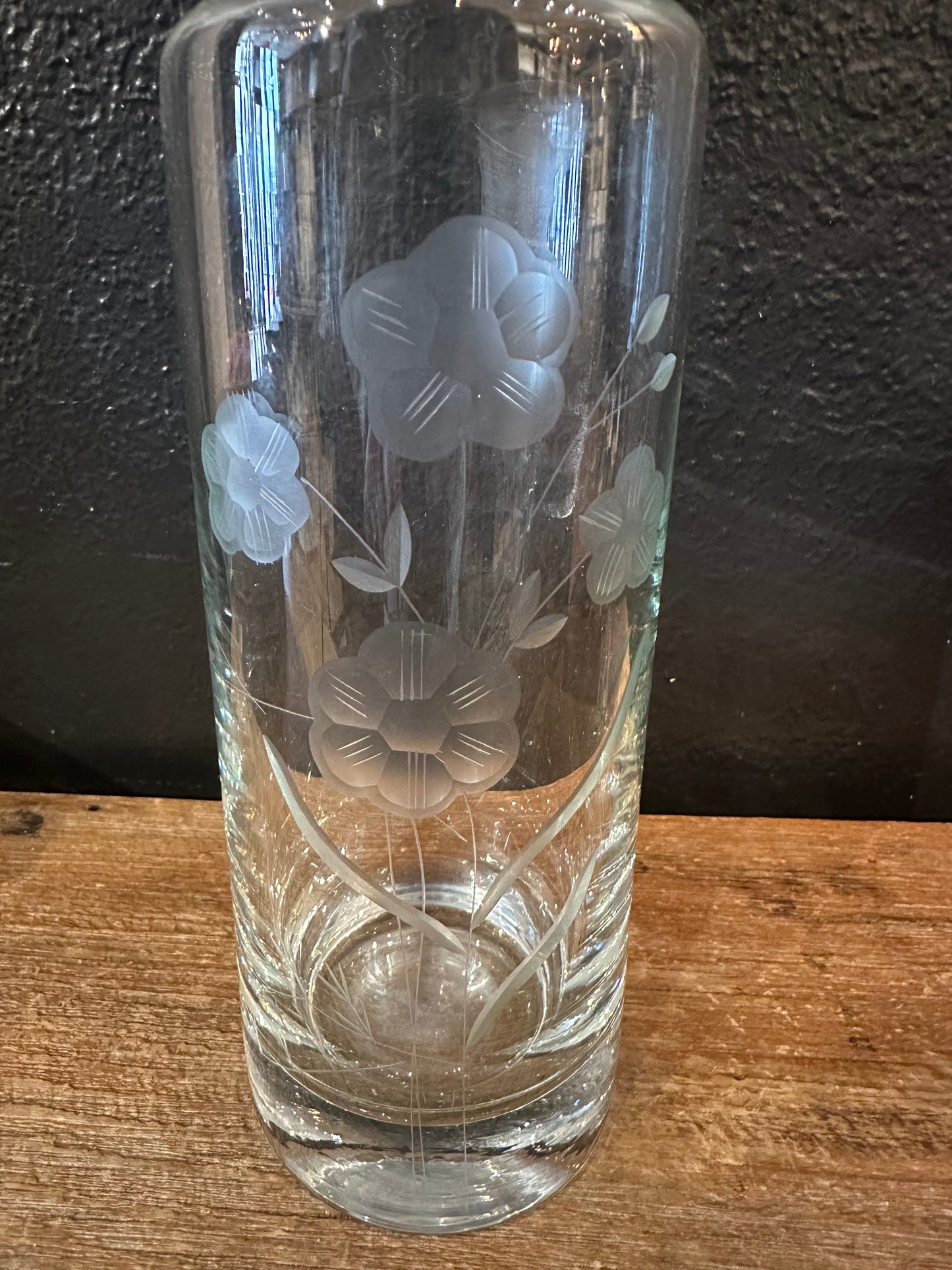 Etched Floral Decanter
