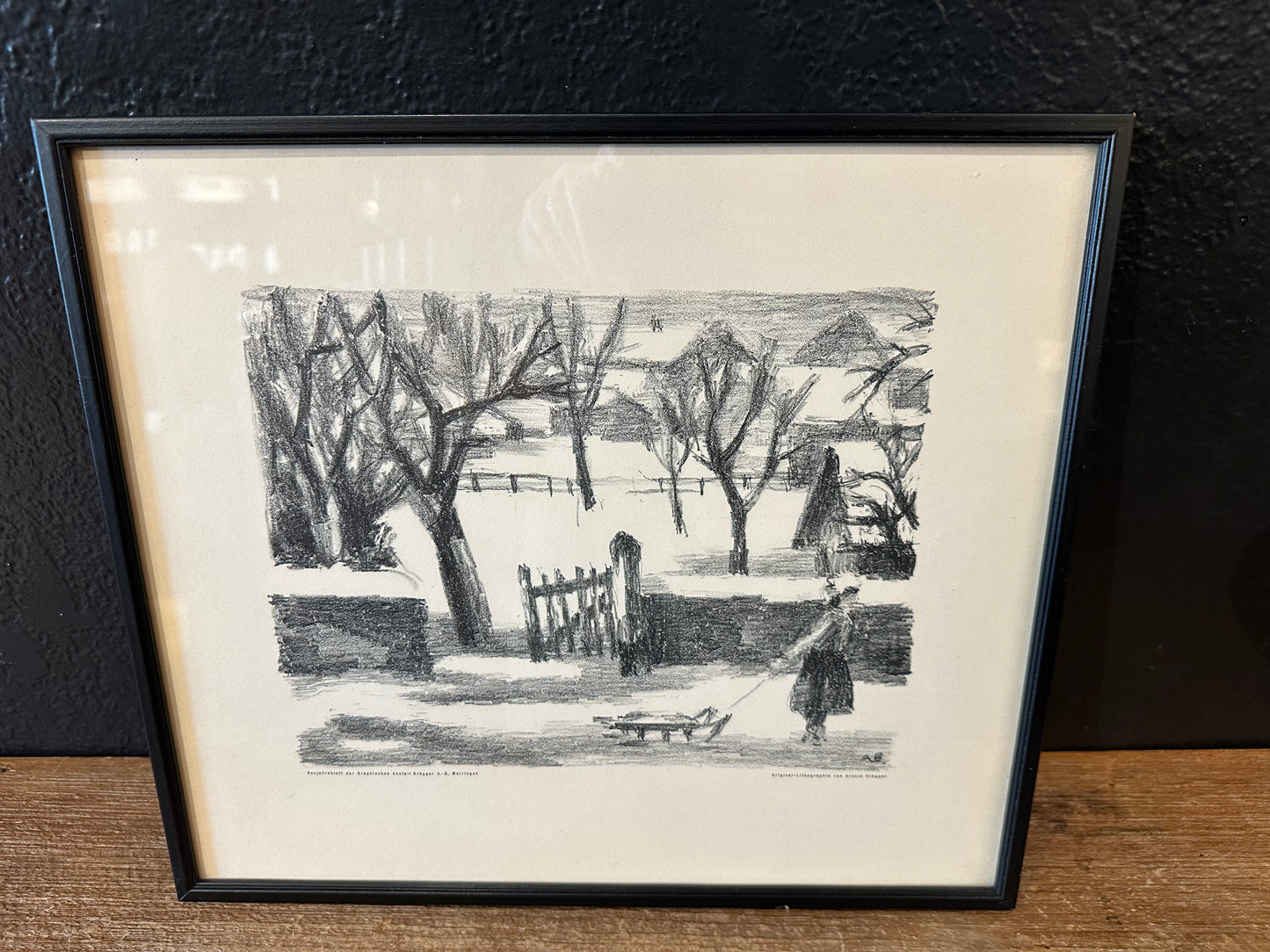 Original Lithograph Country Scene by Von Arnold Brugger