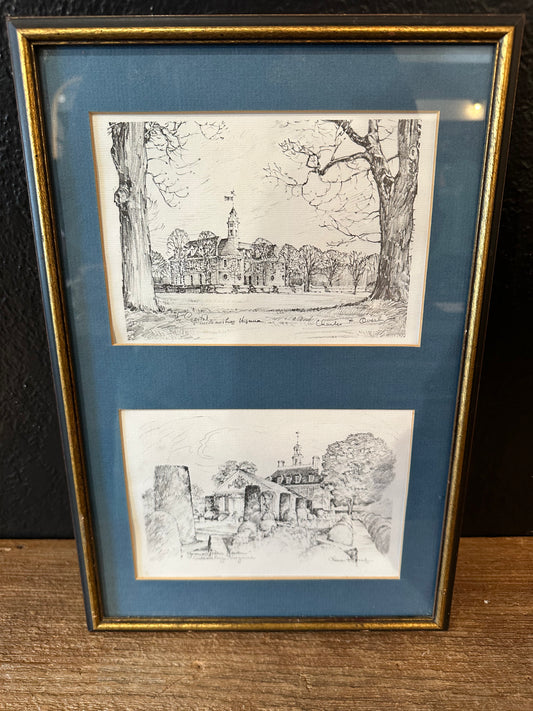 Framed Pencil Sketches | Williamsburg Virginia