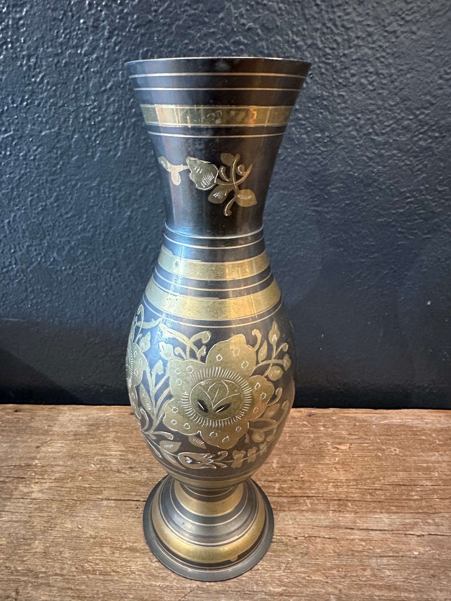 Brass Etched Vase