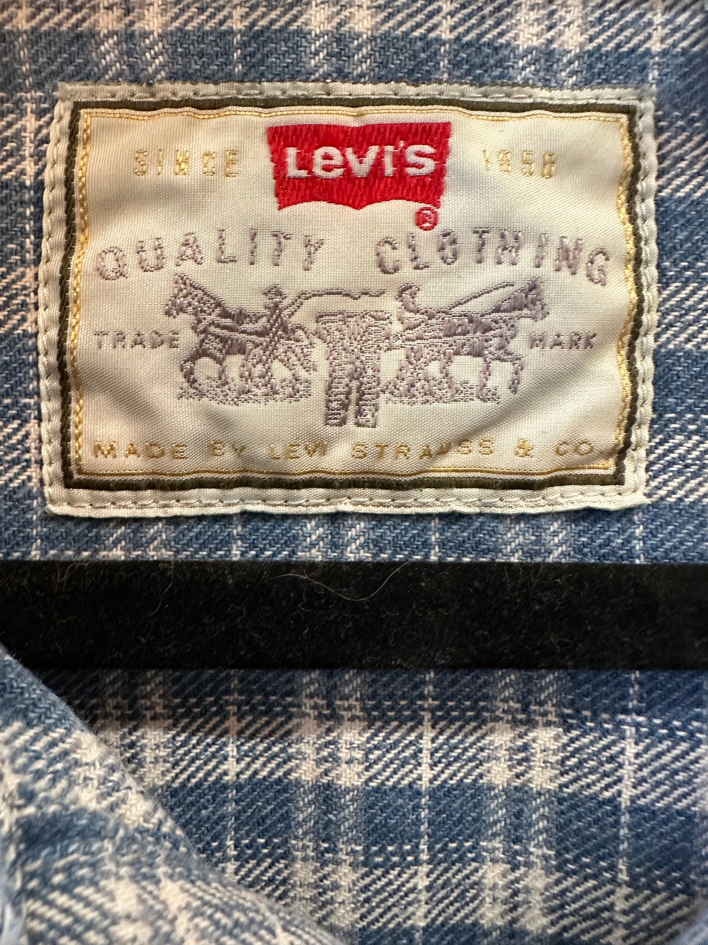 Levi’s Blue Plaid Shirt | X-Large