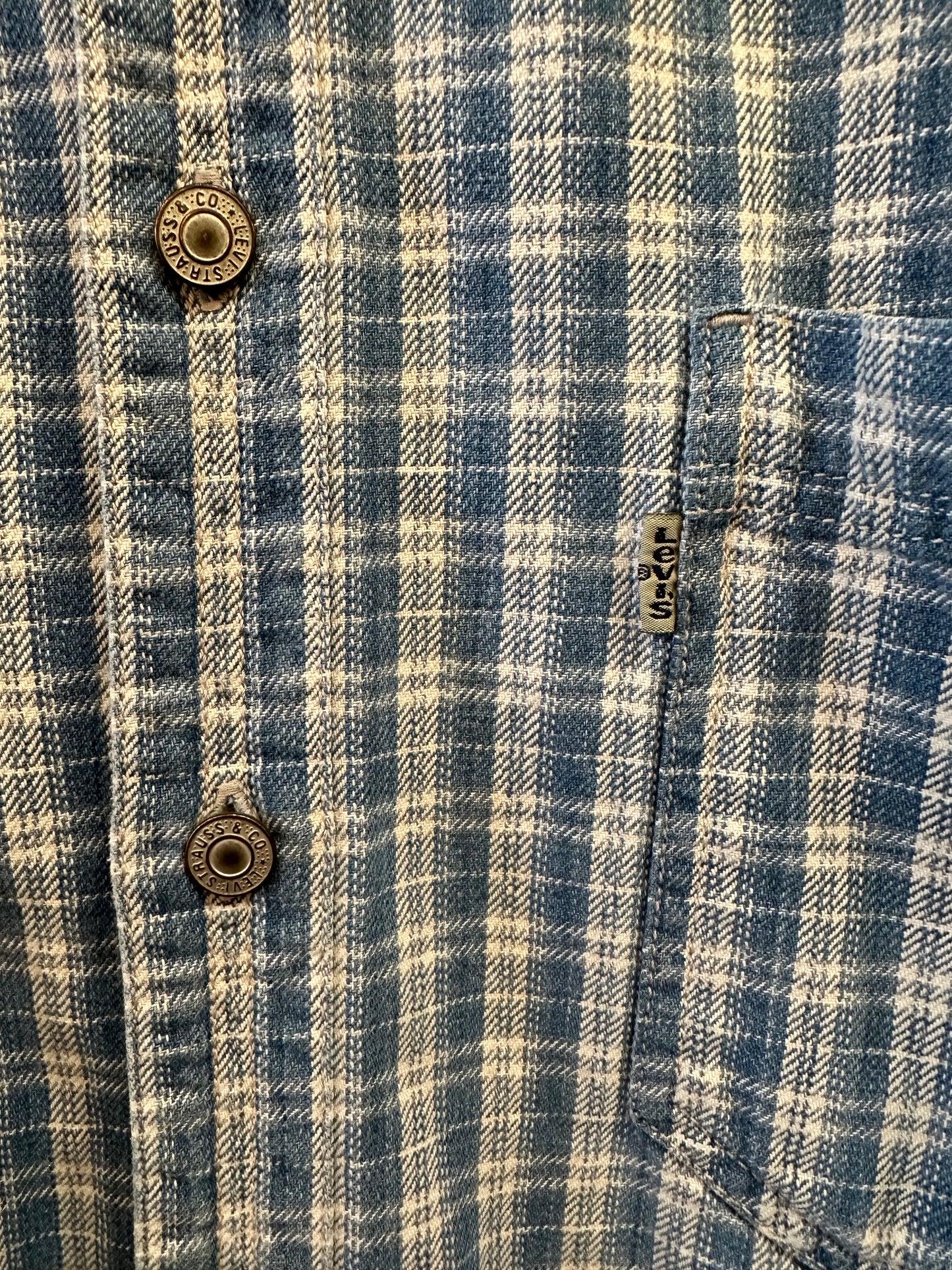 Levi’s Blue Plaid Shirt | X-Large