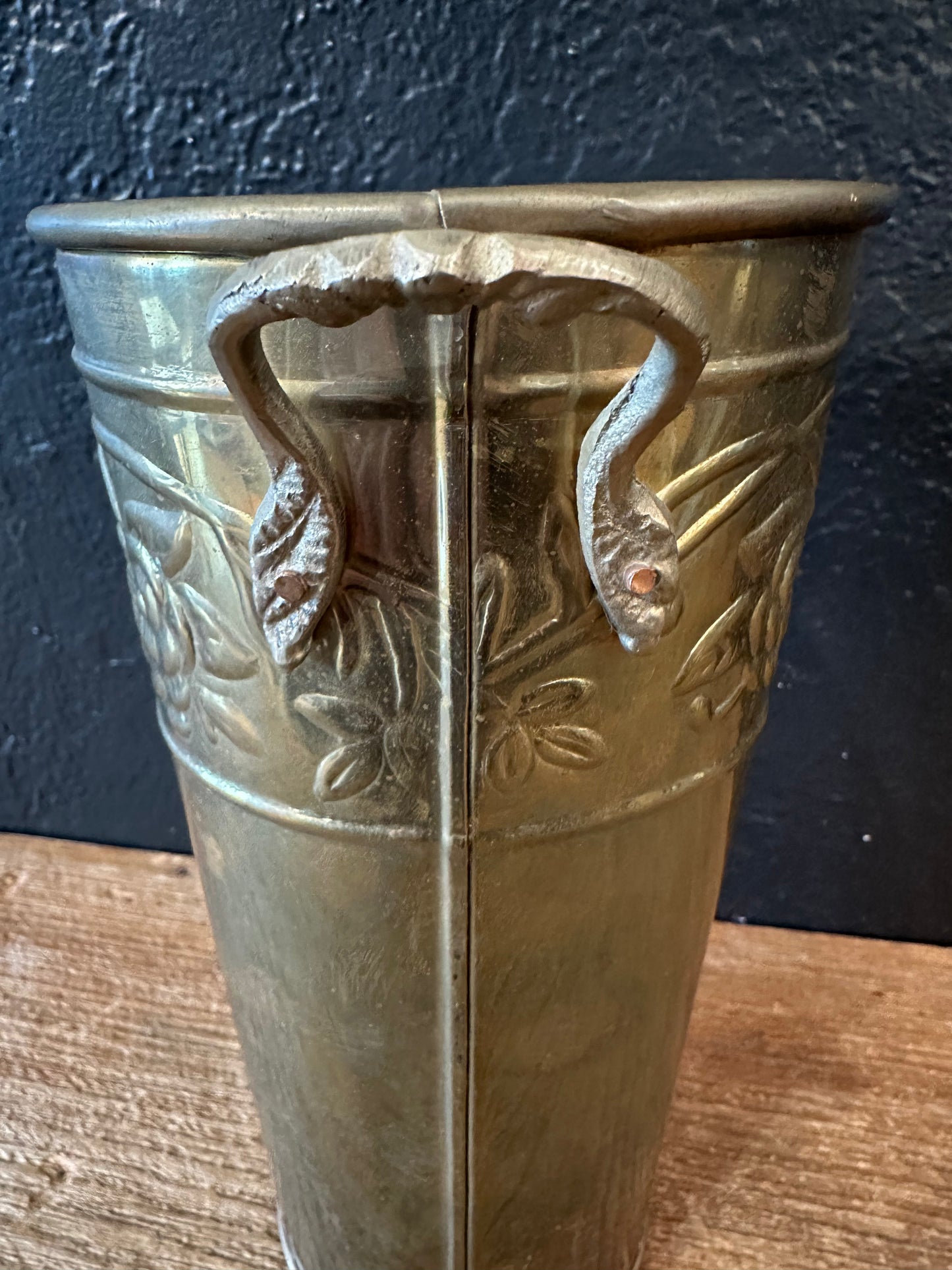 Brass Vase | Floral Motif