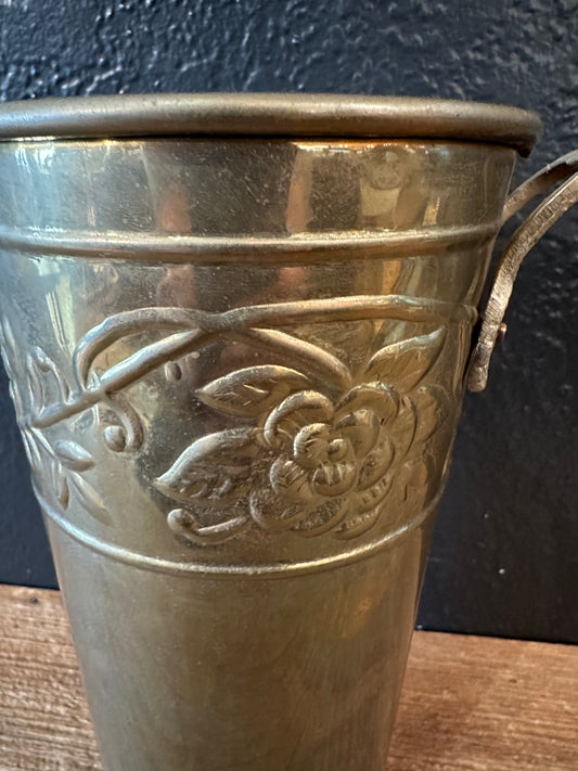 Brass Vase | Floral Motif