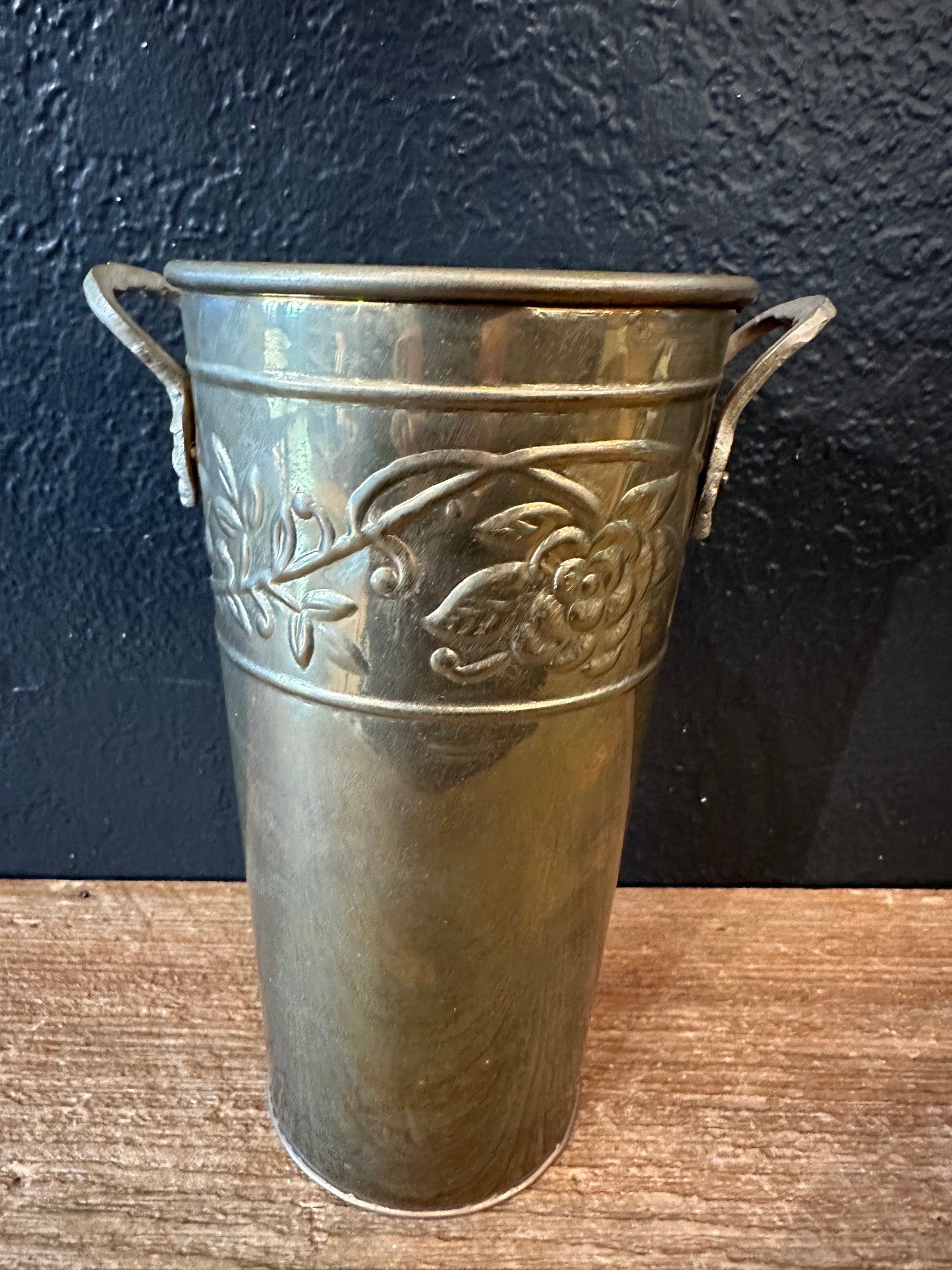 Brass Vase | Floral Motif