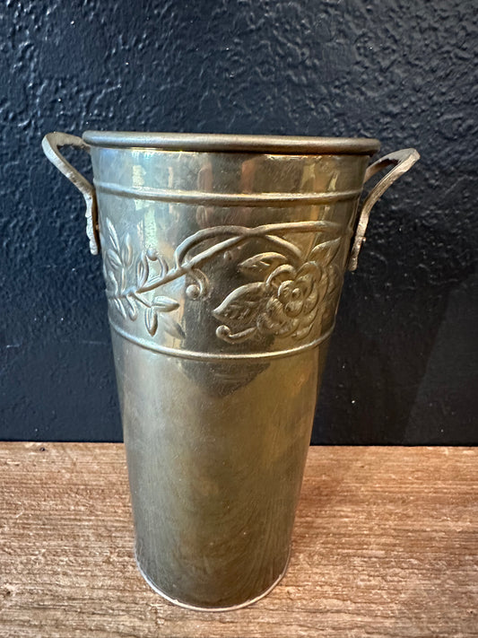 Brass Vase | Floral Motif