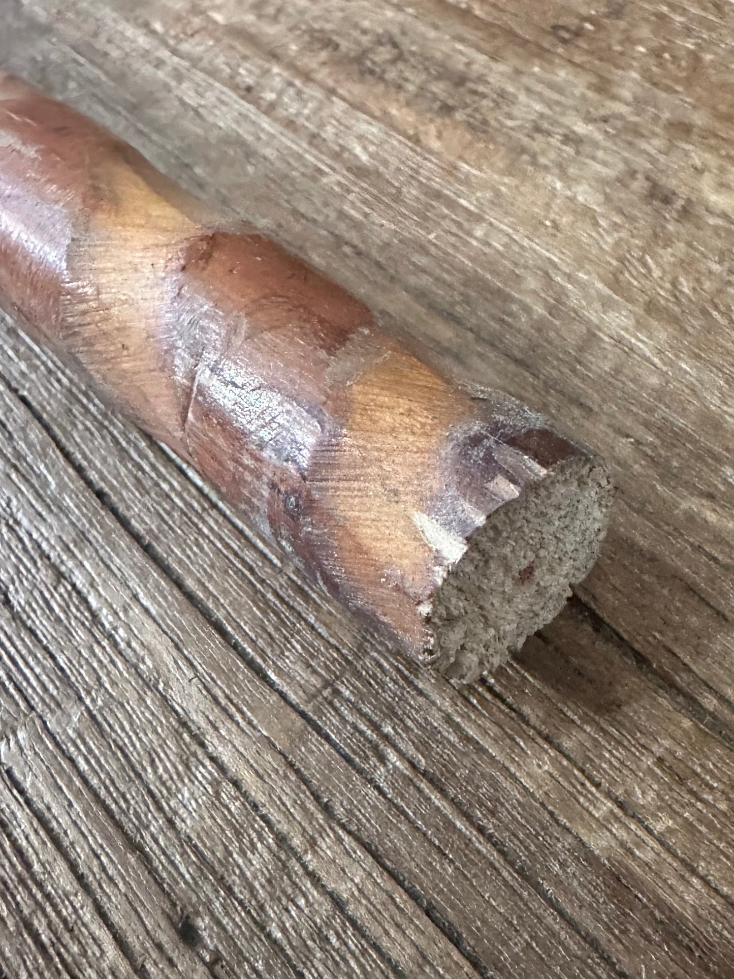 Hand Carved Cane With Brass Horse Handle