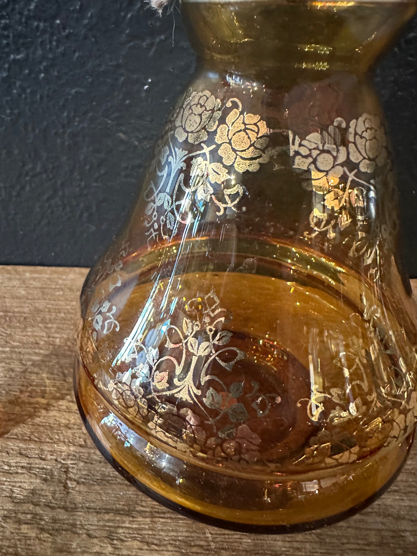 MCM Amber Decanter & Six Shot Glasses | Made In Italy