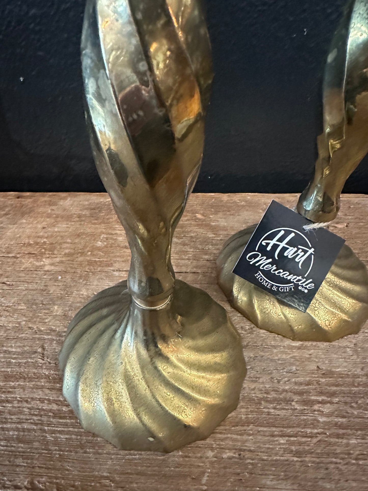 Vintage “Swirl” Brass Candlesticks