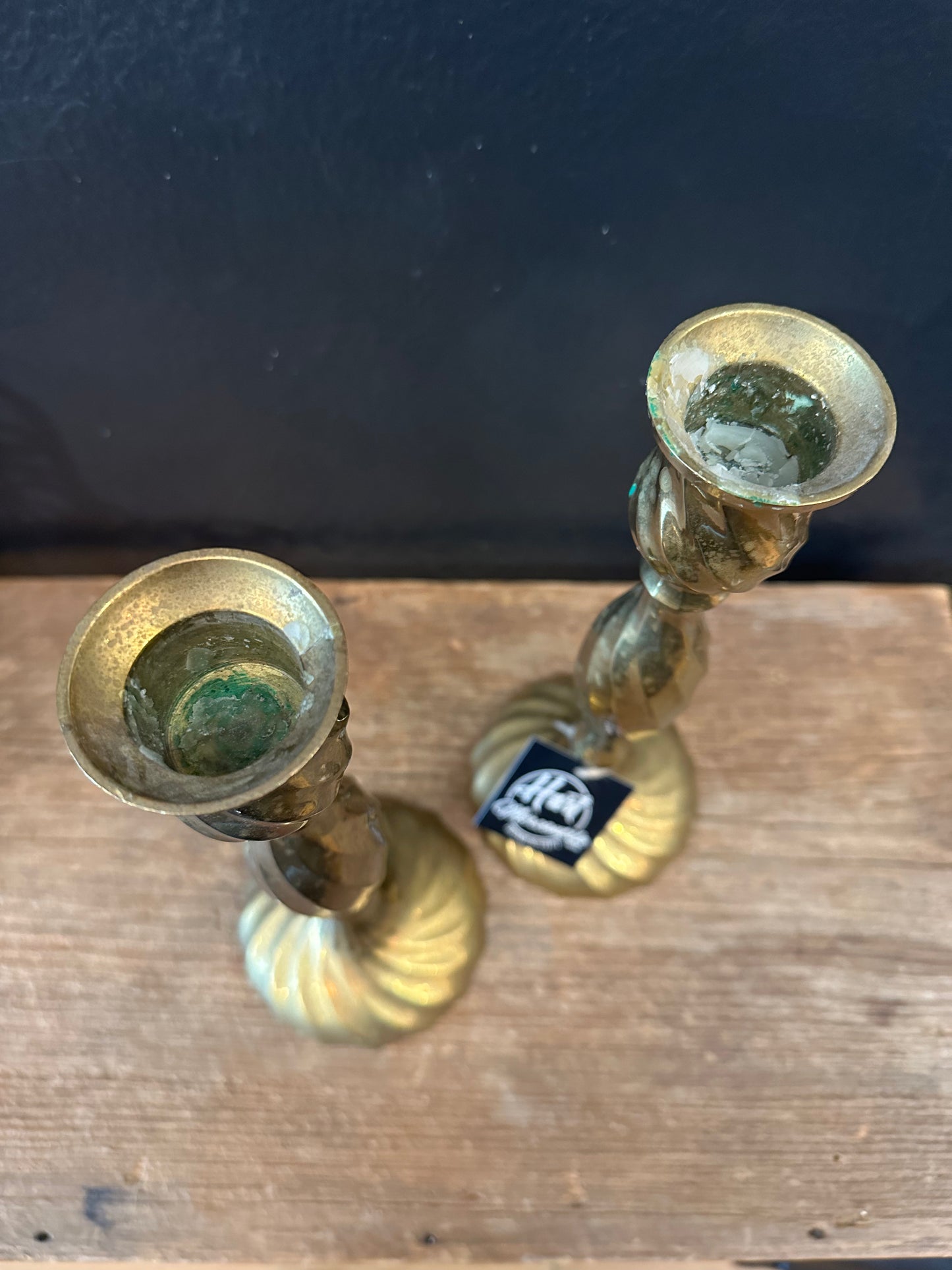 Vintage “Swirl” Brass Candlesticks