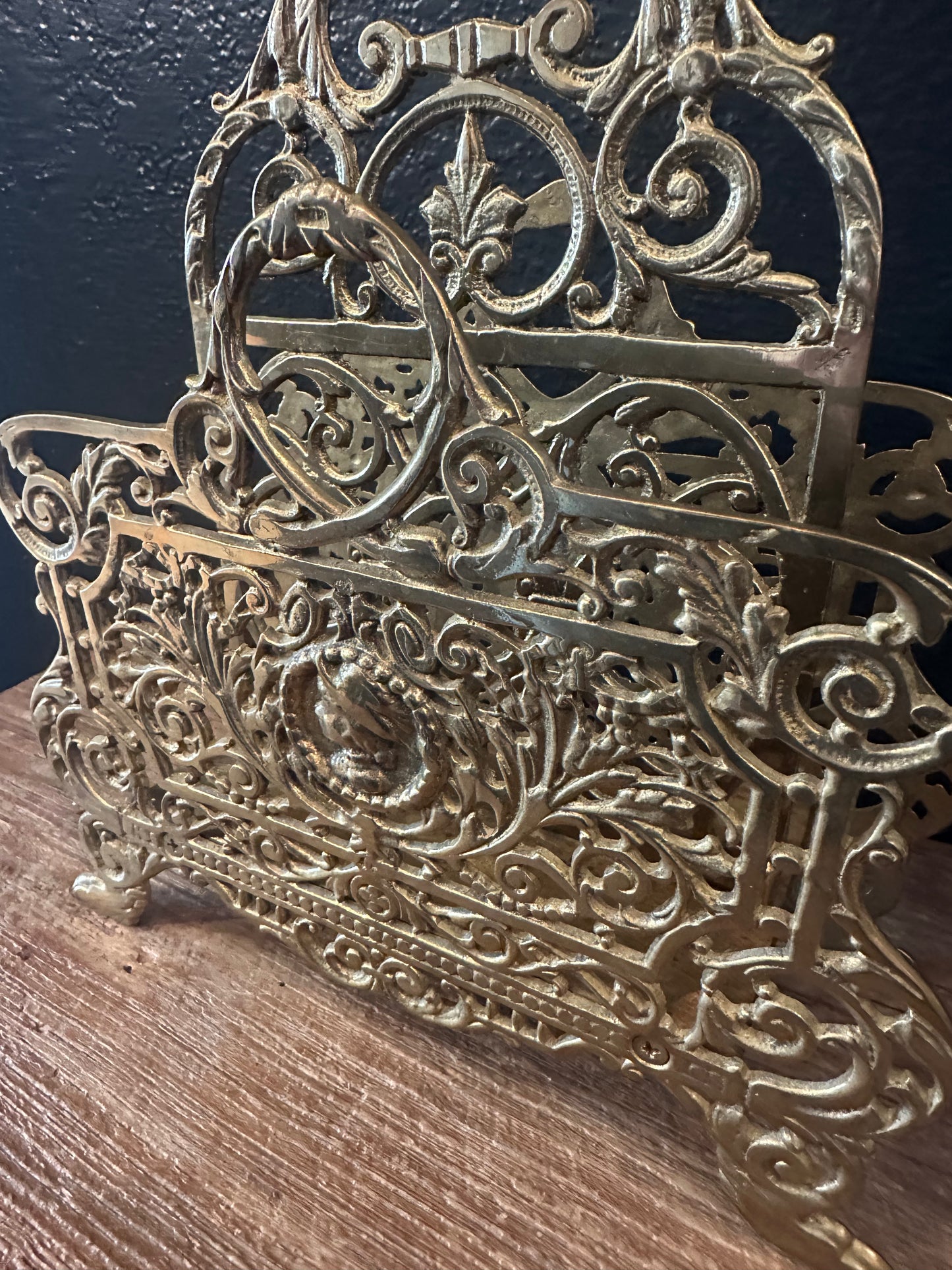 Vintage Brass Magazine Holder