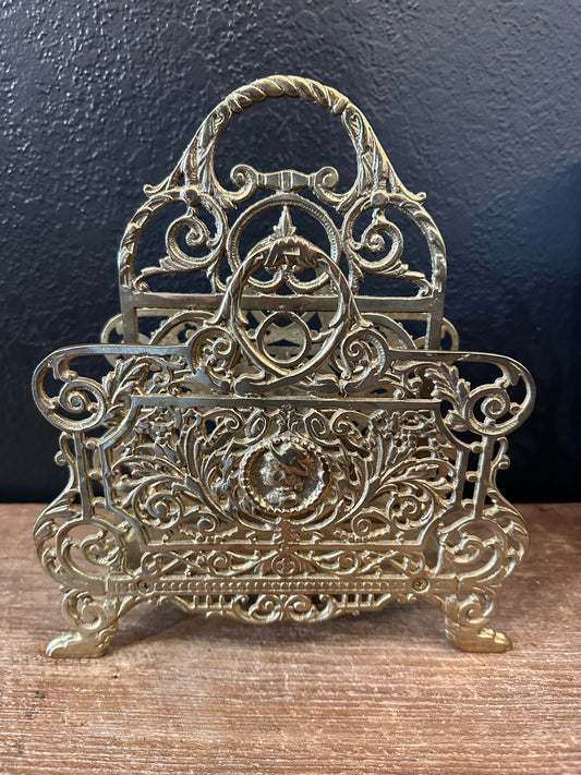Vintage Brass Magazine Holder