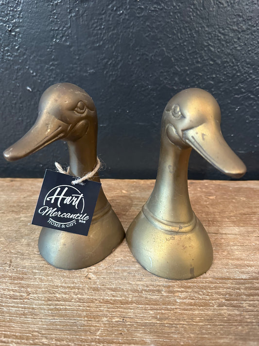 Brass Duck Bookends