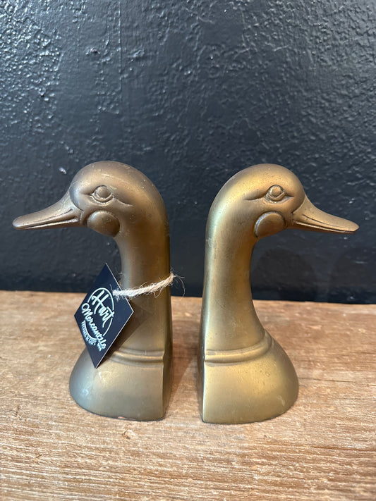 Brass Duck Bookends