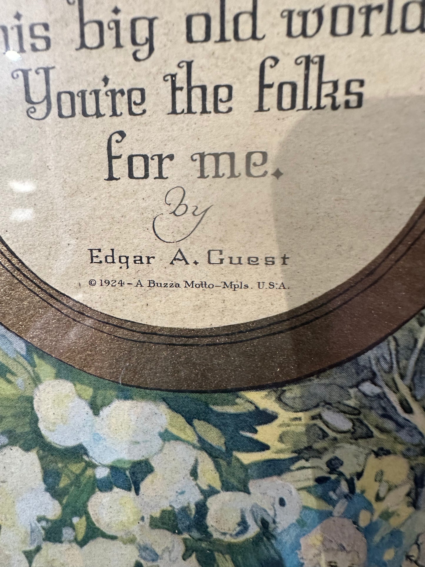 ‘Folks’ 1924 Framed Poem