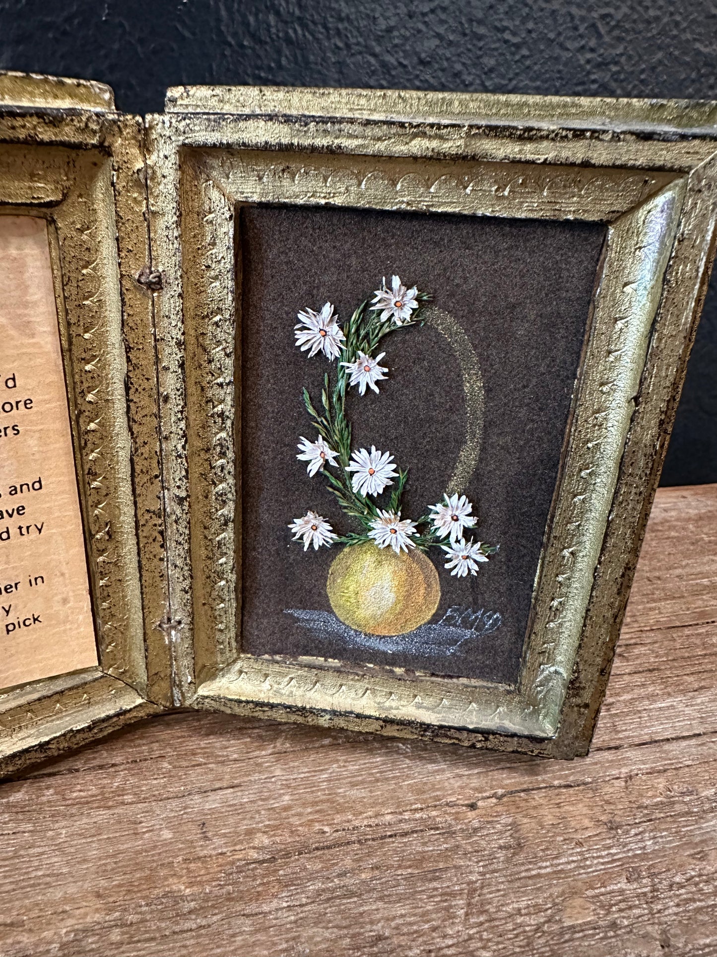 Framed Italian Art Titled “Pick More Daisies”