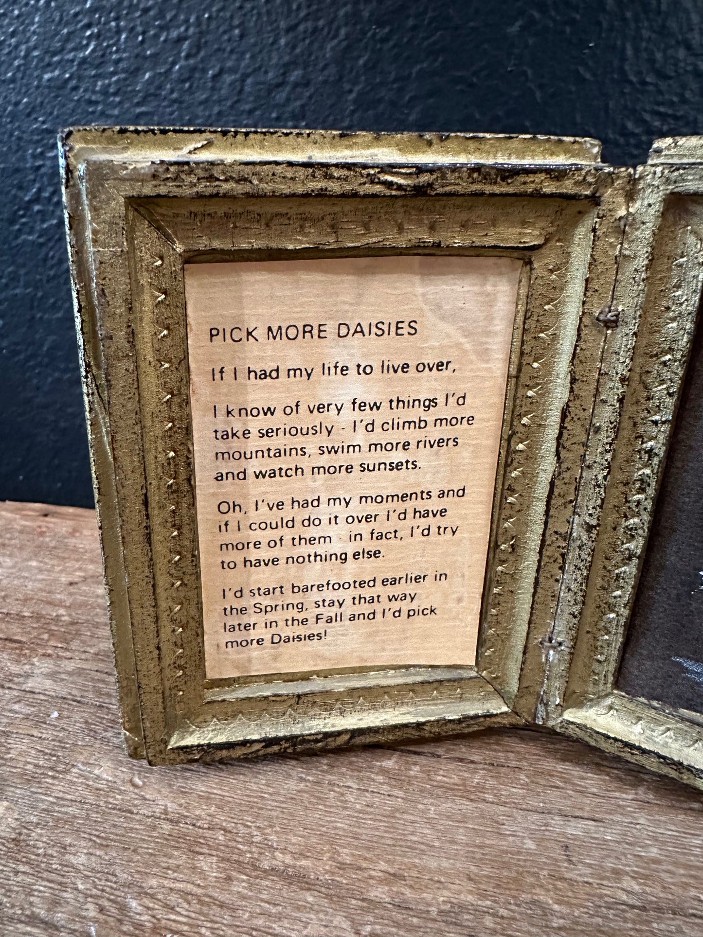 Framed Italian Art Titled “Pick More Daisies”