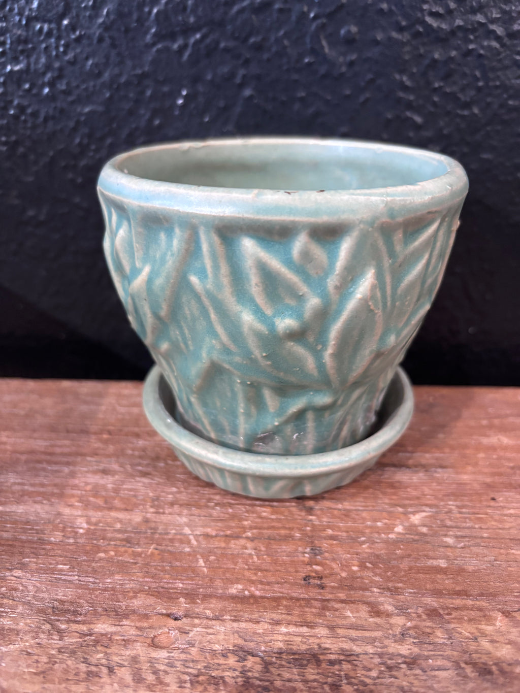 McCoy Green Lotus Flower Pot