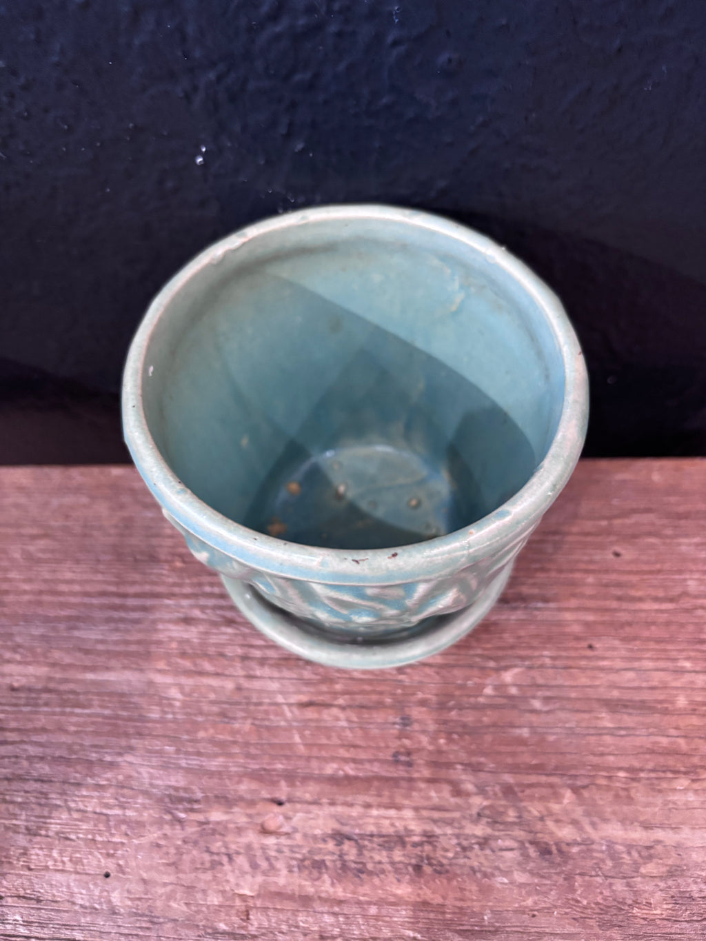 McCoy Green Lotus Flower Pot