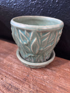 McCoy Green Lotus Flower Pot