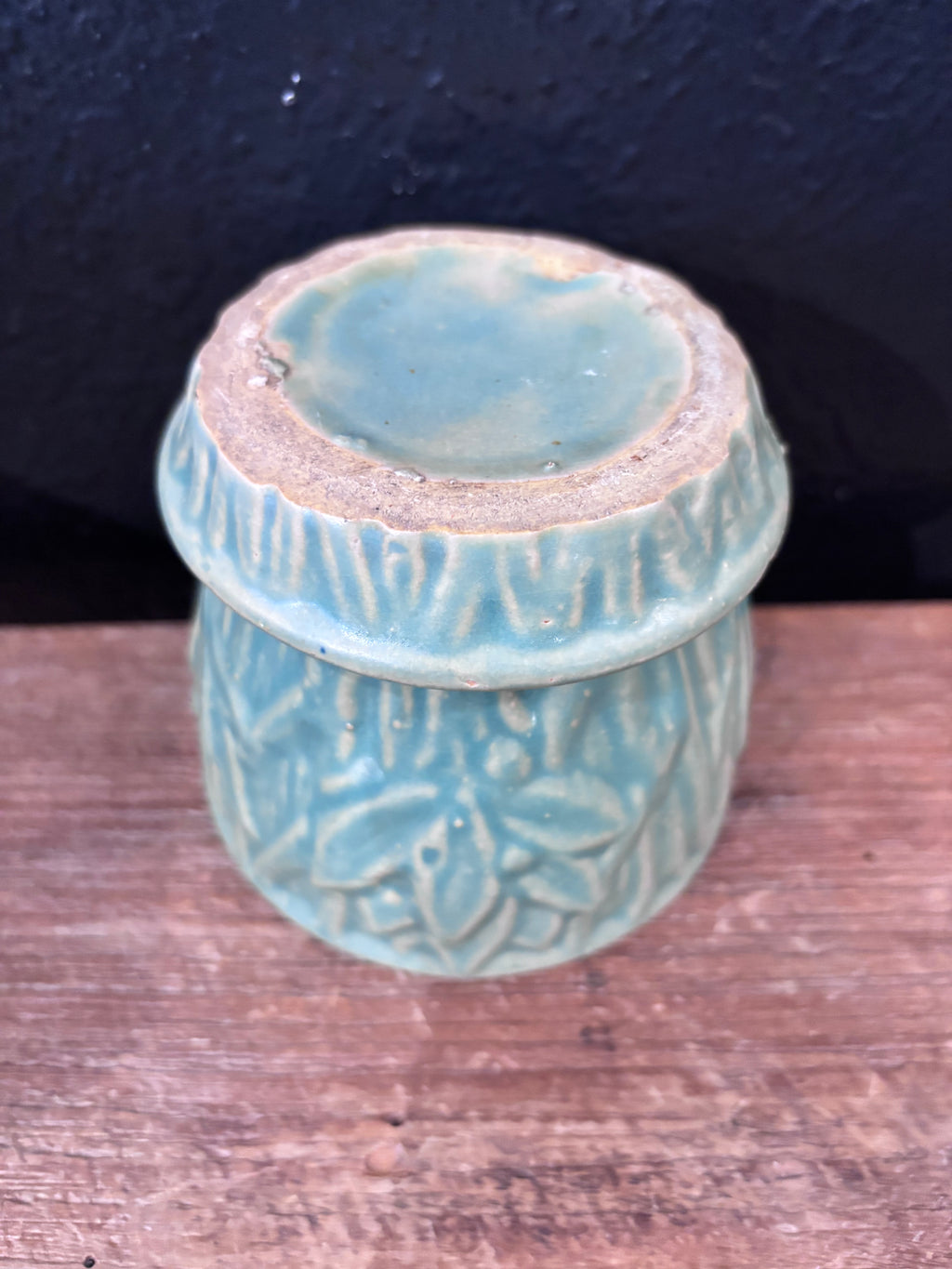 McCoy Green Lotus Flower Pot