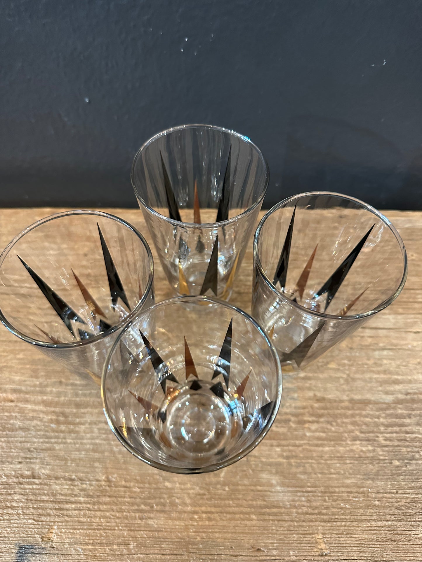 Vintage MCM ‘Golden Peaks’ Atomic Tumbler Glasses | Set of 4
