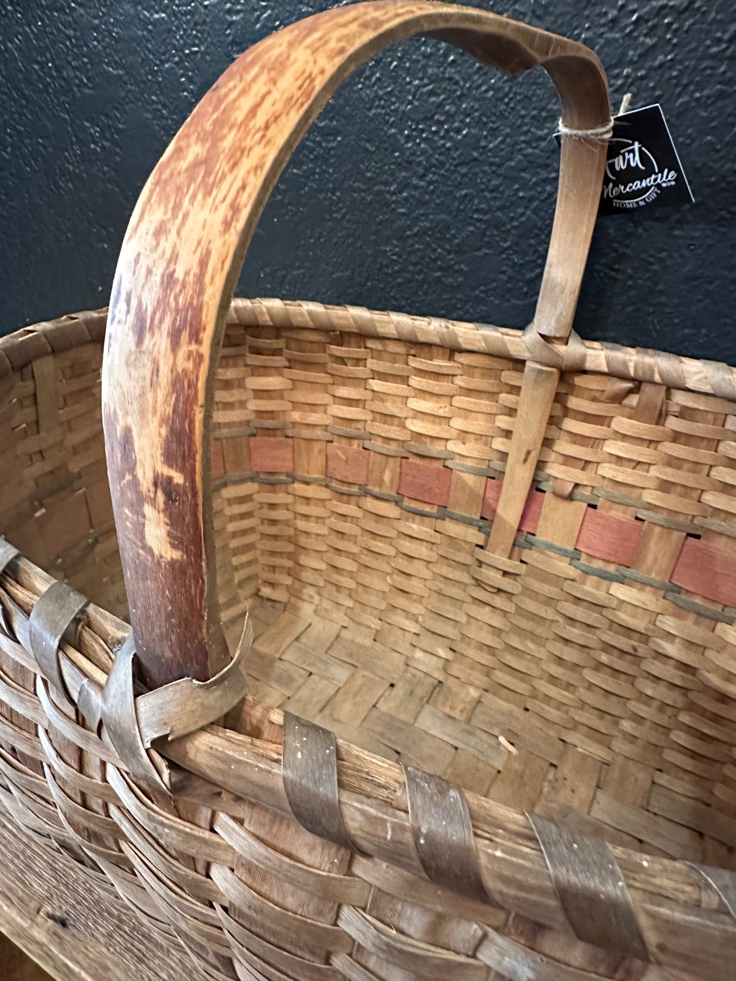 Primitive Wood Handled Basket