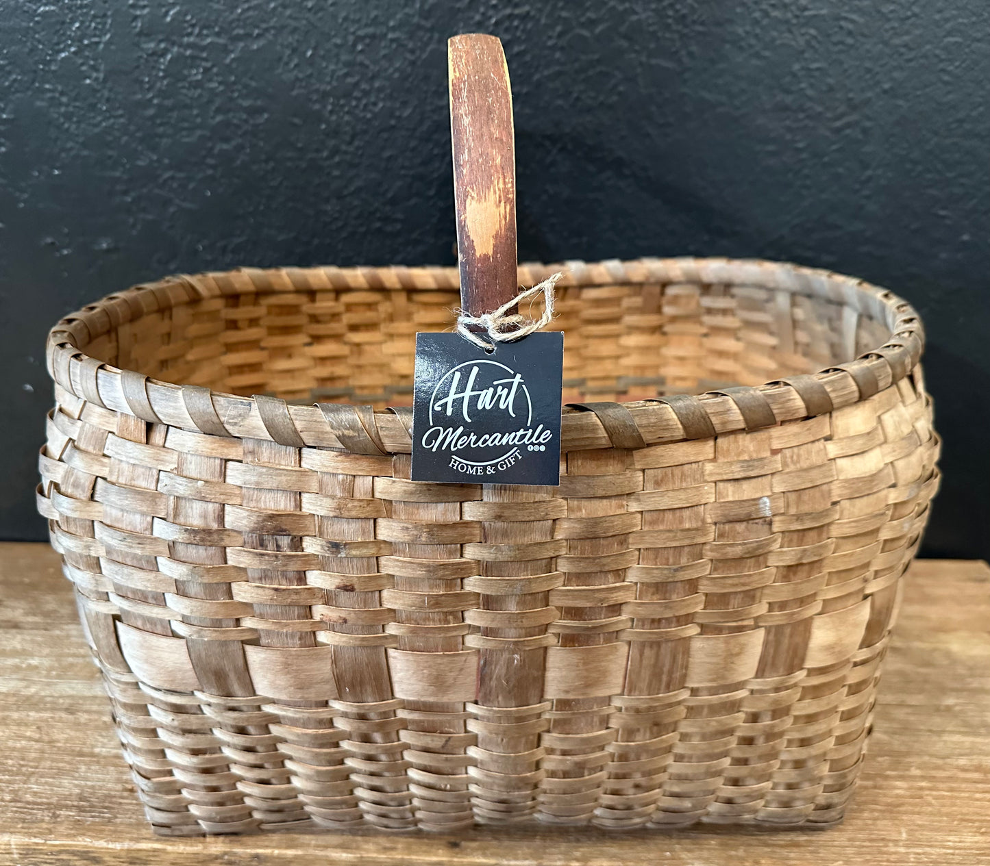 Primitive Wood Handled Basket