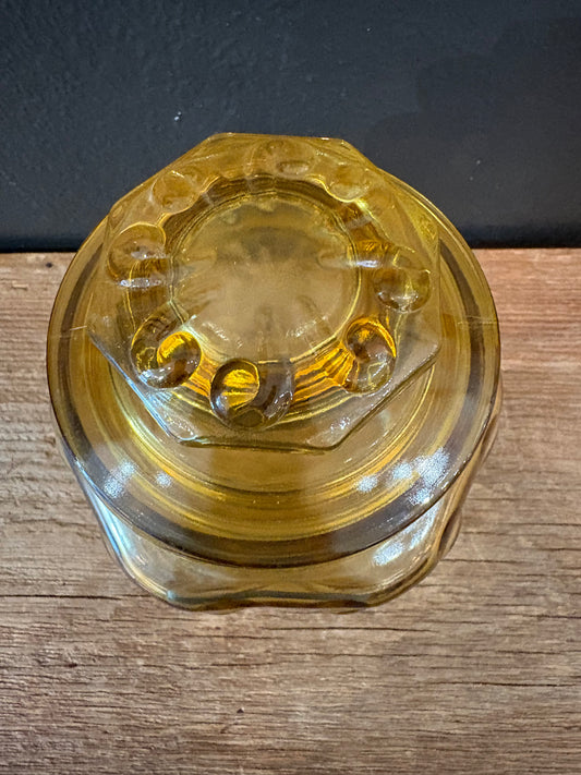 Vintage LE Smith Amber Atterbury Scroll Imperial Canister