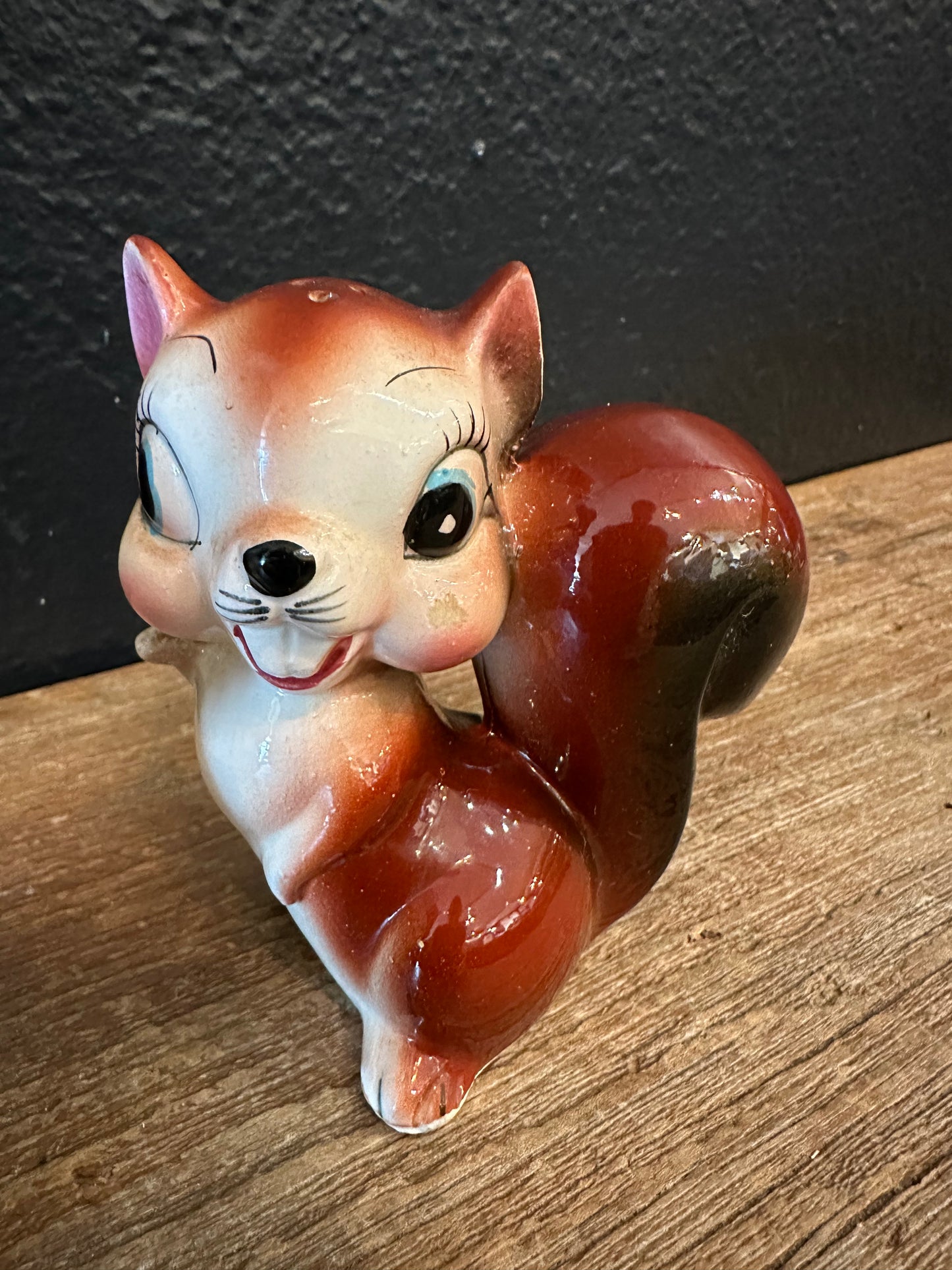 Vintage Smiling Squirrel Salt & Pepper Shakers
