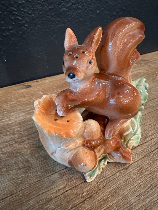 Vintage Squirrel Salt& Pepper Shaker | Sitting On Branch