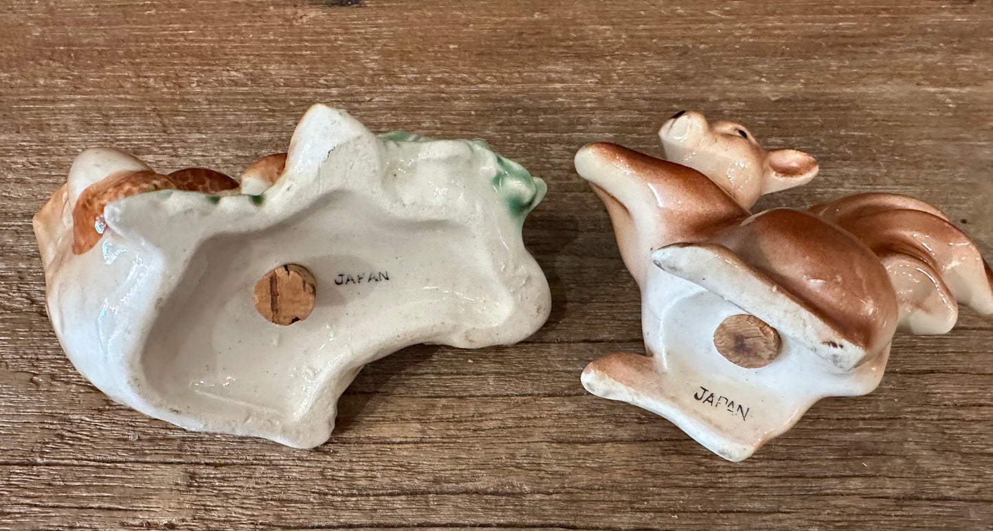 Vintage Squirrel Salt& Pepper Shaker | Sitting On Branch