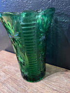 Anchor Hocking Green Star of David Vase