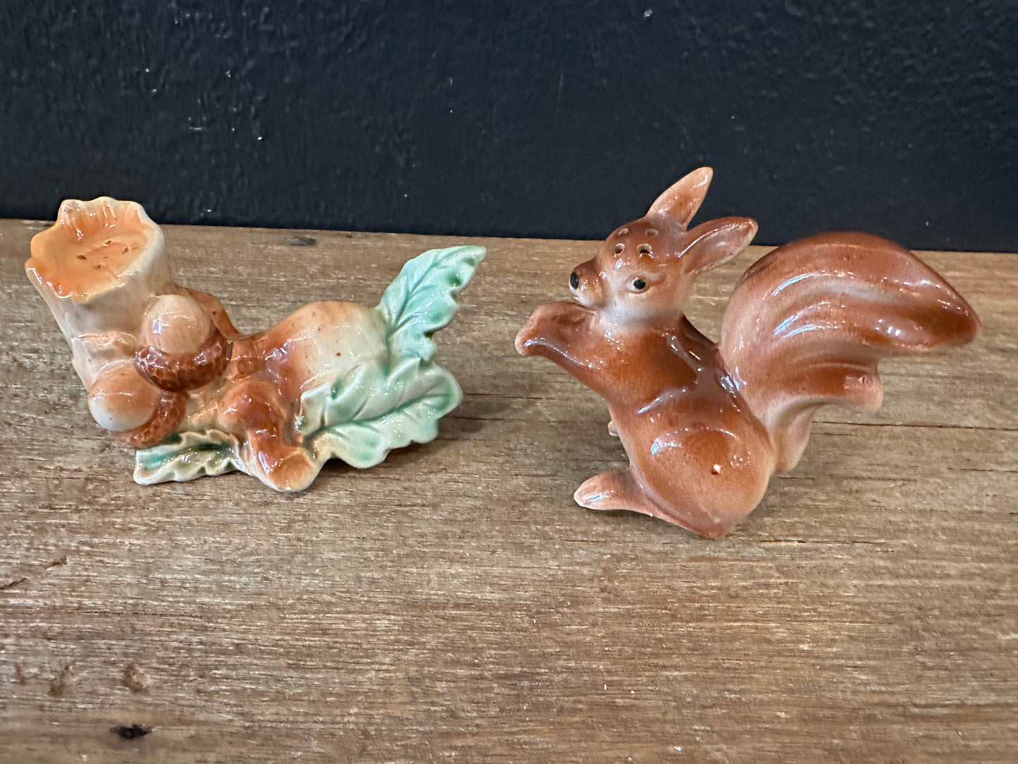 Vintage Squirrel Salt& Pepper Shaker | Sitting On Branch