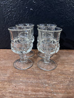 Indiana Glass Kings Crown Thumbprint Cordial Glasses|Set of 4