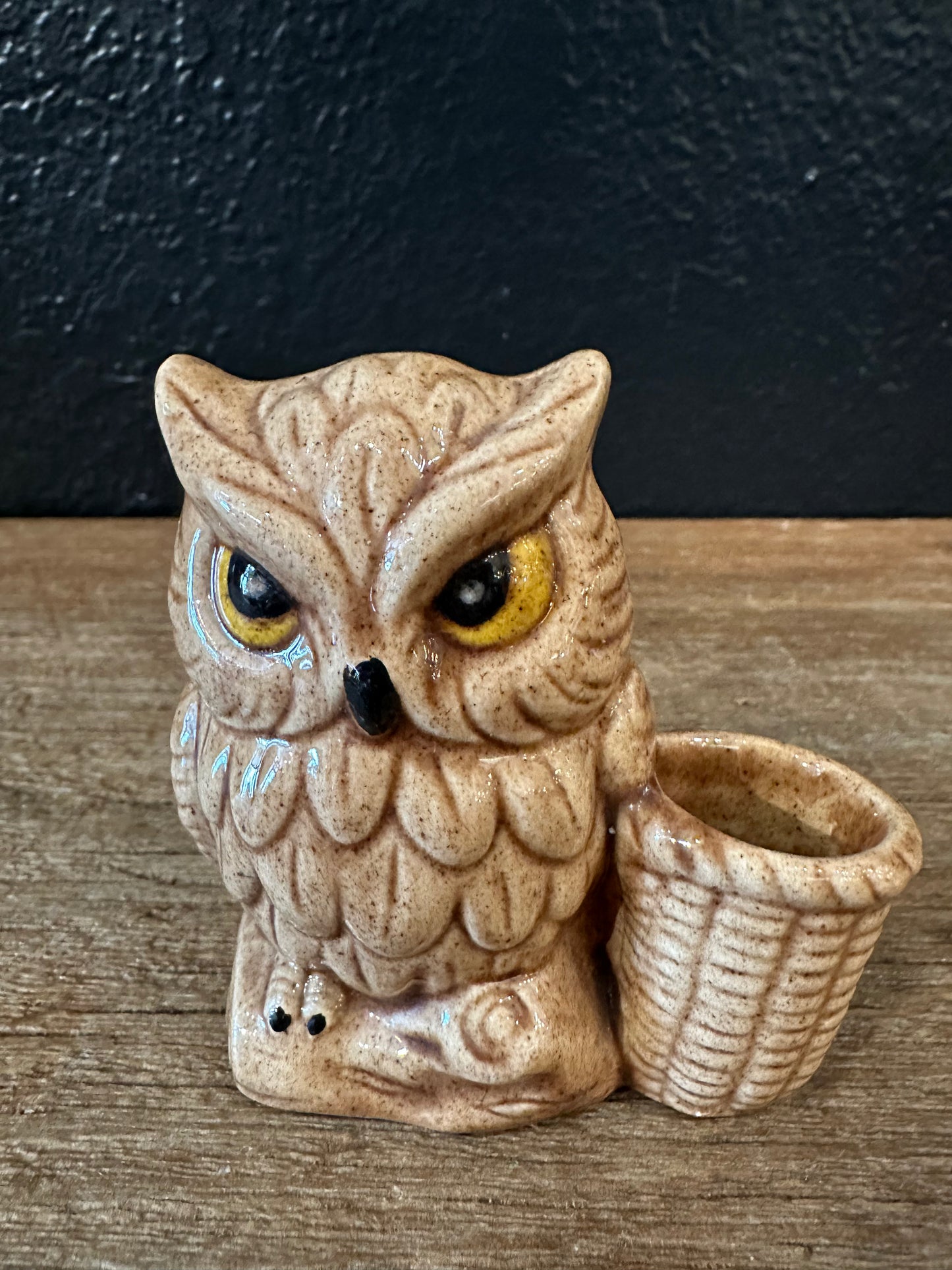 Vintage Owl Toothpick Holder