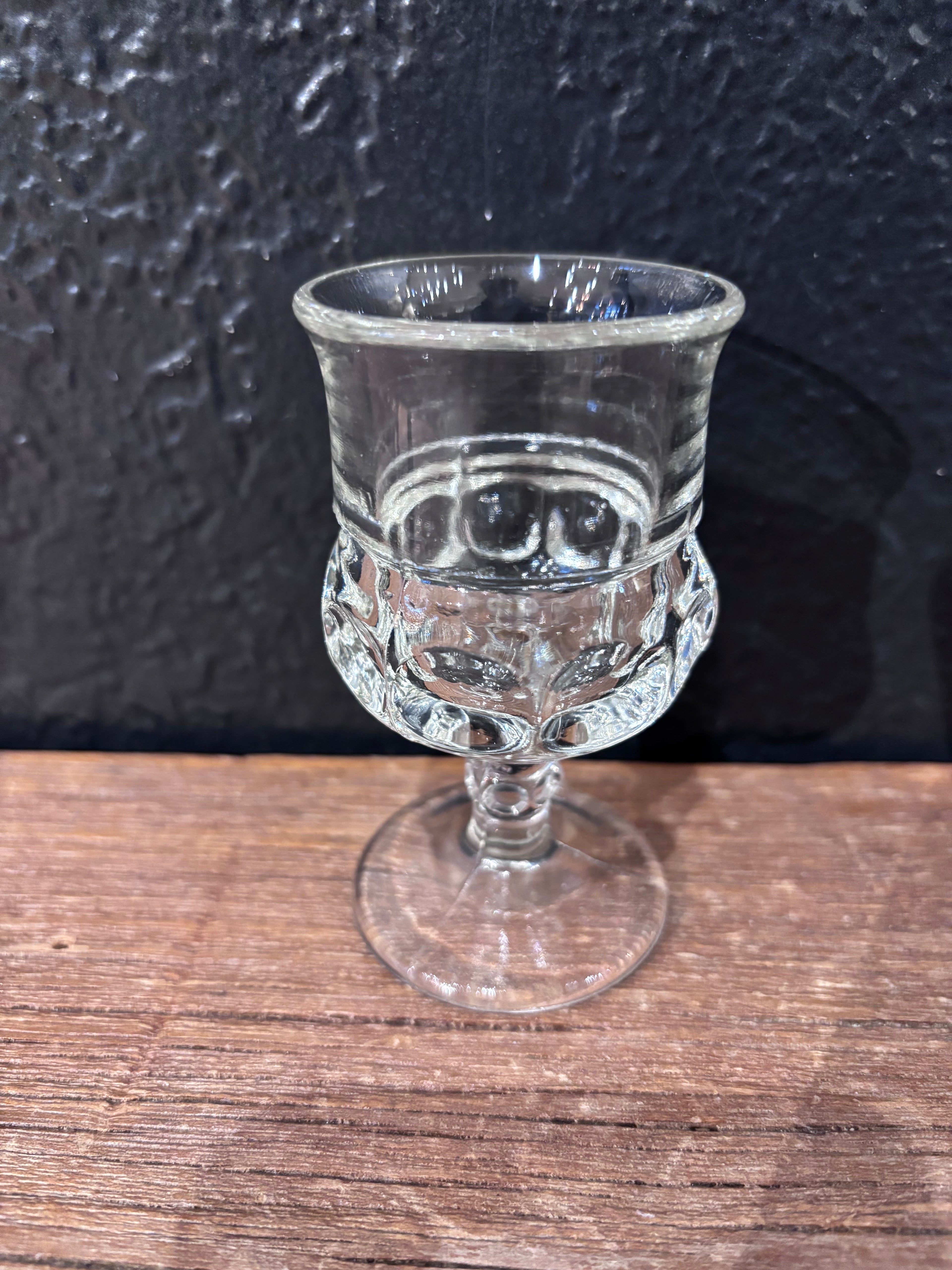 Indiana Glass Kings Crown Thumbprint Cordial Glasses|Set of 4