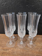 French Cut Glass Champagne Flutes|Set of 6