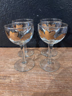 Libbey Gold Leaves Cordial Glasses|Set of 4